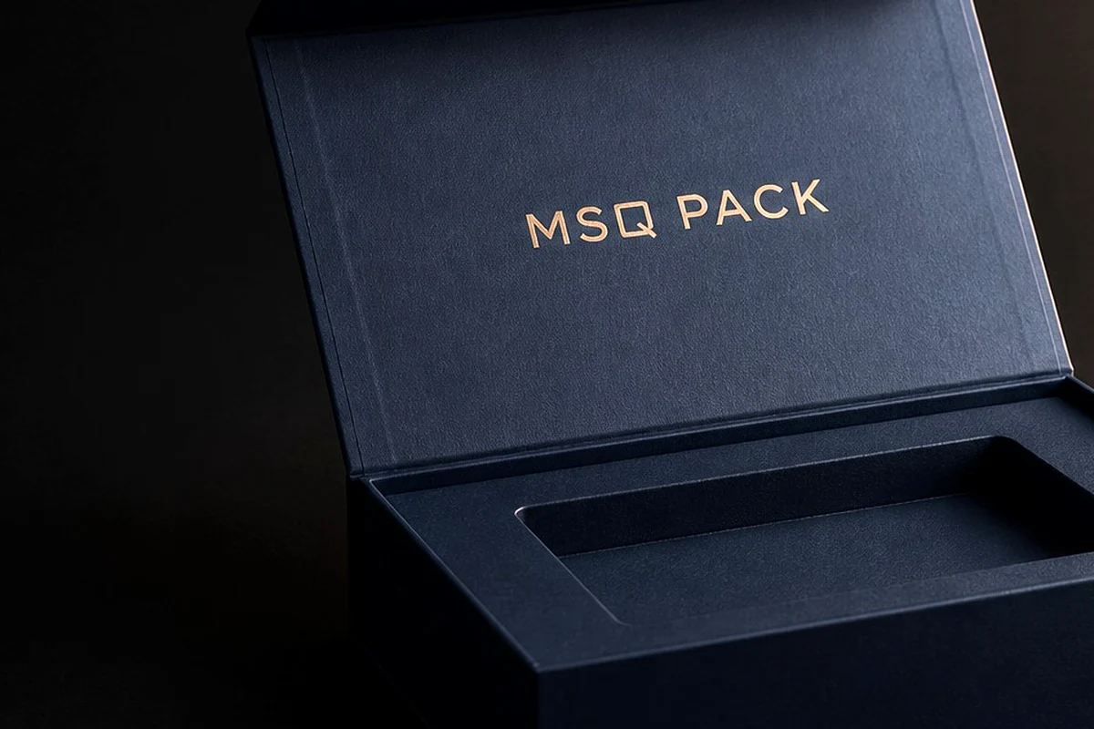 Magnetic rigid box opening structure and fitted insert